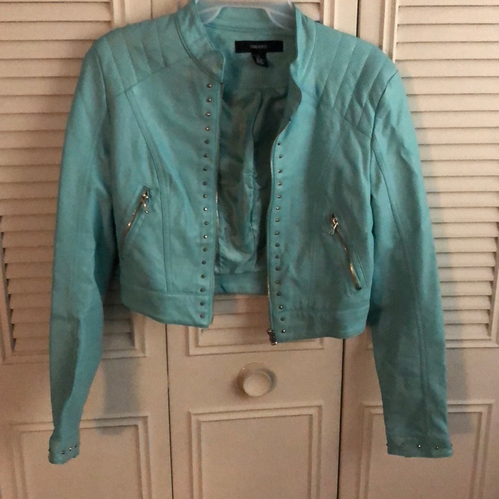 turquoise jacket